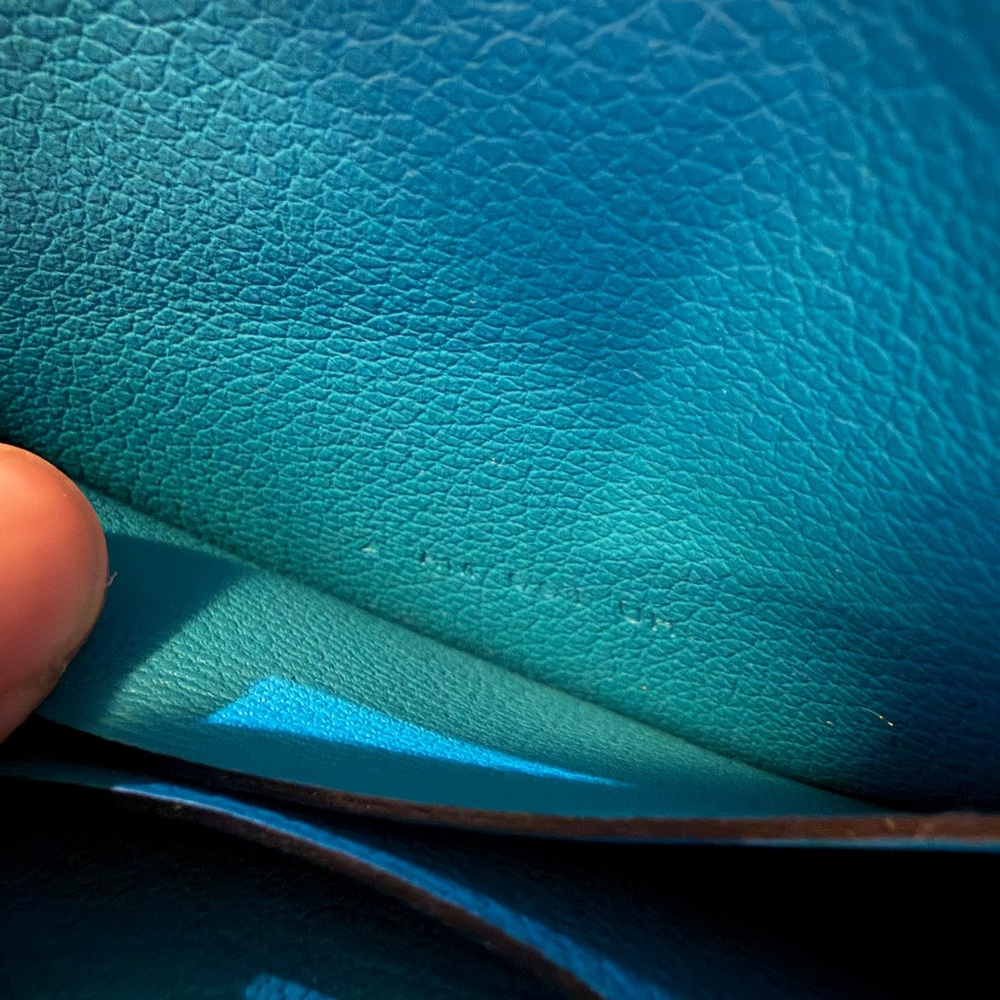 Hermes Blue Leather Roulis Compact Wallet with Silver Hardware - Picture 7 of 11